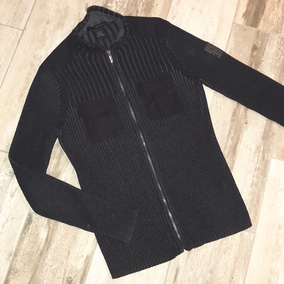 black zip up sweater mens